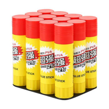晨光（M&amp;G）21g超强高粘度固体胶 PVA胶棒 学生手工固体黏胶 ASG97155 12支