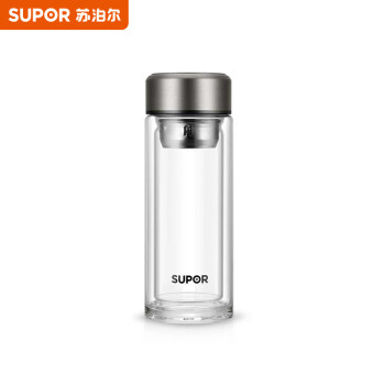 苏泊尔（SUPOR） 双层耐热玻璃杯C KCG28AZ10 280ml 流光银（单位：个）