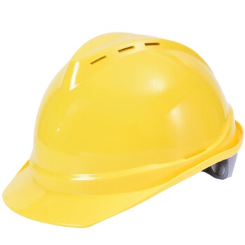 百舸安全帽ABS新国标V型透气款加厚建筑工地施工领导监理头盔 黄色 可定制
