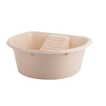 茶花（CHAHUA） 脸盆带搓衣板 41.5*46.7*17.5cm 塑料盆 颜色随机（单位：个）