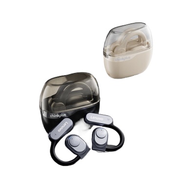 联想（Lenovo）【高级舒适耳机】蓝牙耳机挂耳式无线 骨传导概念耳夹开放式运动降噪 高端超长续航大电量 lp76白