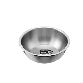 茶花（CHAHUA） 加厚食品级材质防摔 24cm 不锈钢厨房专用汤盆菜 银色（单位：个）