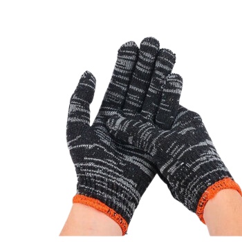 鸣固 加厚耐磨 12副 劳保手套 黑色（单位：组）