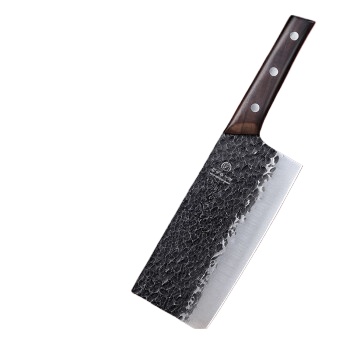 十八子作传统手工锻打菜刀紫檀木刀具本源切片刀S2105-B【彩盒装】