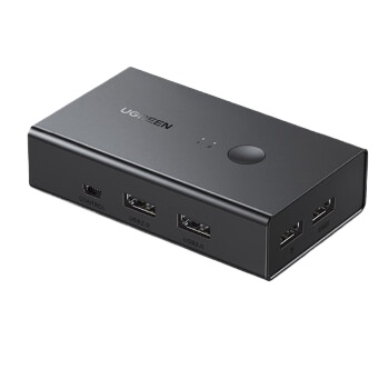 绿联HDMI2.0 KVM切换器4K60Hz高清视频切屏器二进一出 共享鼠标键盘USB打印机电脑共用显示器屏幕90478