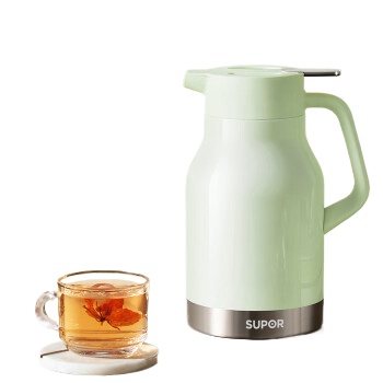 苏泊尔保温壶家用大容量水壶316L不锈钢保温瓶热水壶暖壶开水瓶1.5L绿
