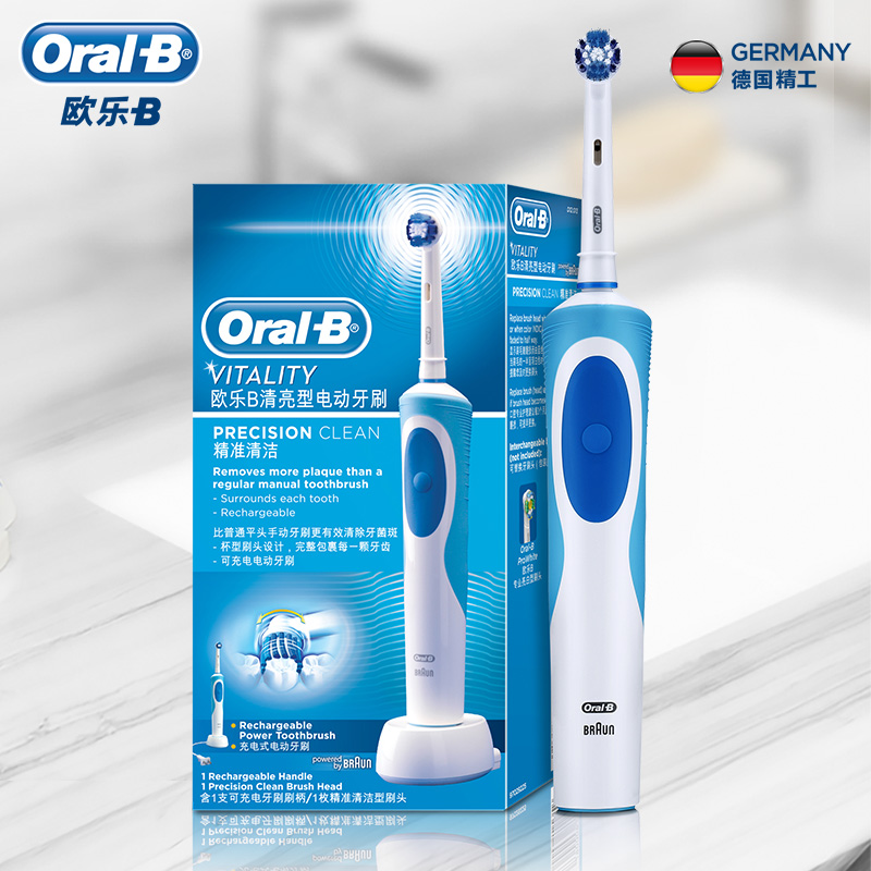 欧乐B（Oralb）电动牙刷 （含清洁型刷头*1）D12 清亮型