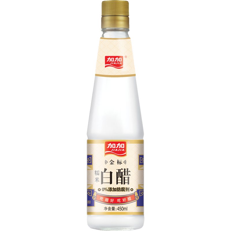 加加金标白醋450ml*2瓶（偏远地区不发货：新疆、西藏、内蒙、甘肃、宁夏、青海）      白色  