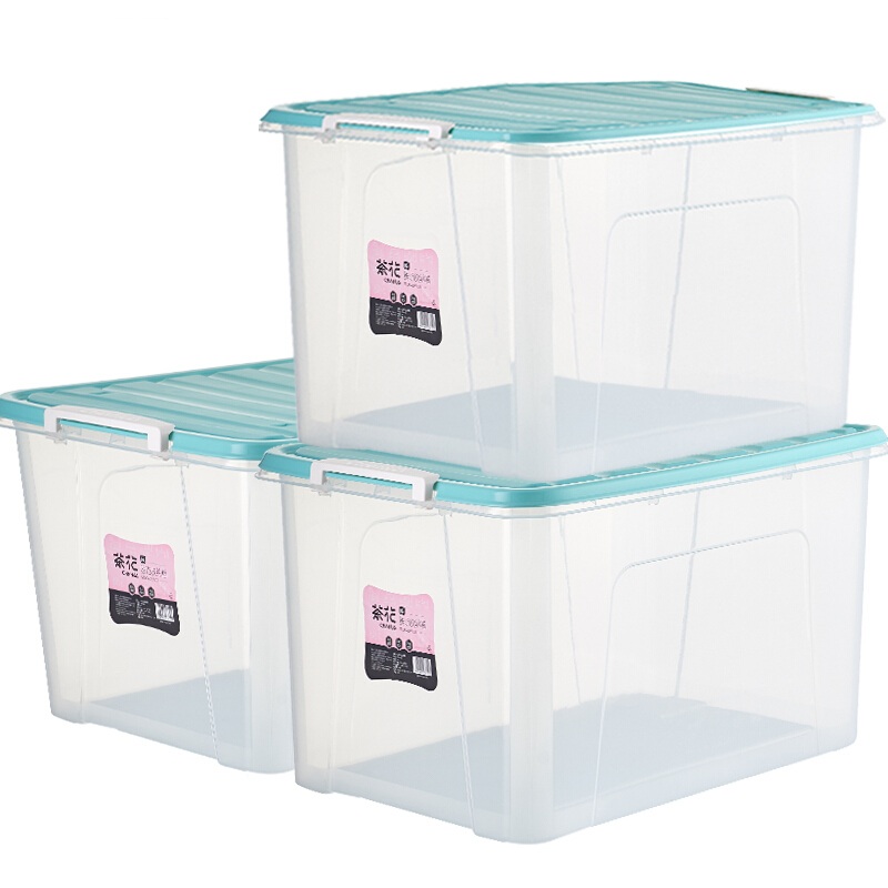茶花 5L透明磨砂收纳箱3个B2804P*3 随机 随机