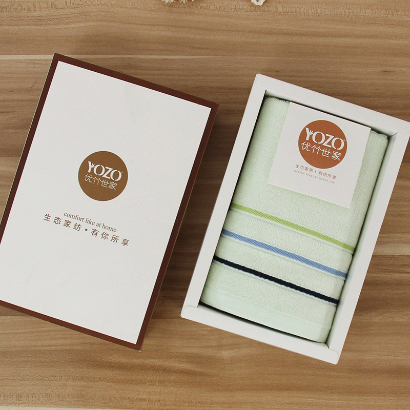 优竹世家  浪潮青春-1 竹纤维毛巾礼盒 套 粉色，蓝色，绿色，黄色