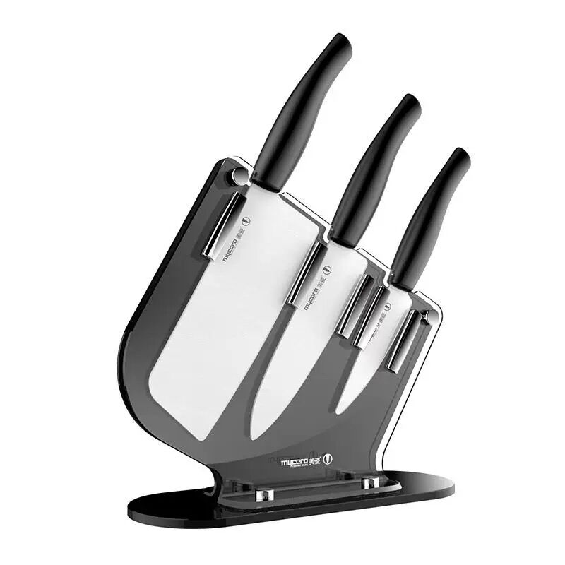 mycera美瓷陶瓷刀经典彩虹系列四件套厨房套装刀具礼盒TV04 粉色  黑色  