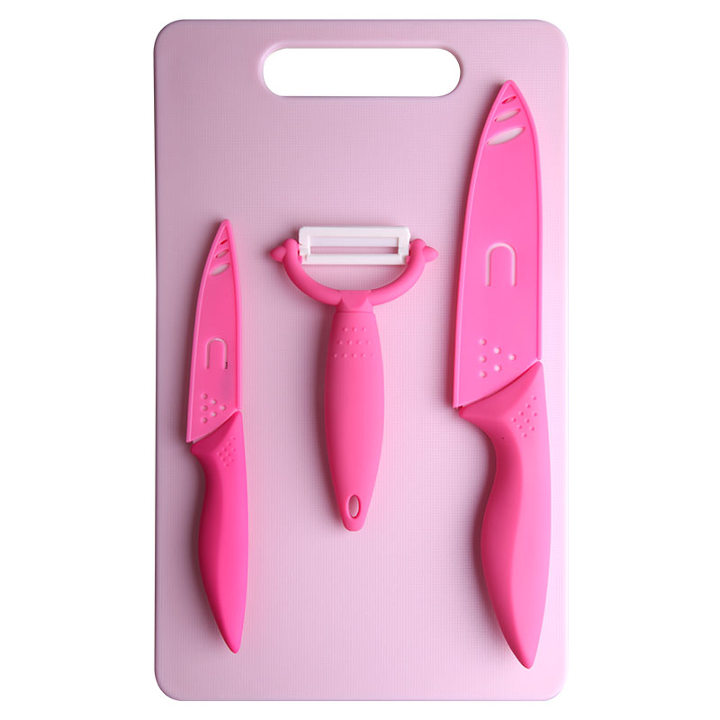 美瓷（mycera）海豚系列母婴辅食陶瓷刀套装TC03R（单位：套） 玫红色