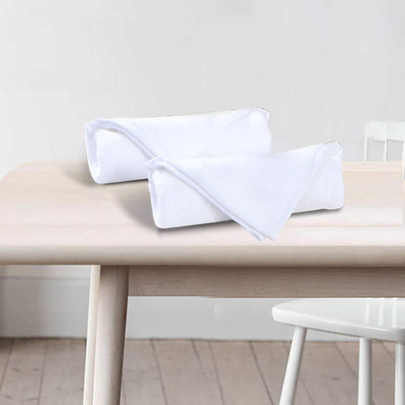 富安娜素色纯棉方巾二件套装30*30cm/袋 白色