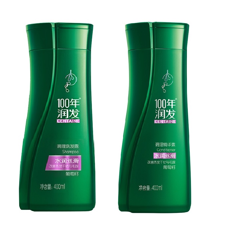 100年润发水润丝滑洗发露+精华素400ML（新疆、西藏、青海及港澳台地区不发货）400ml+400ml 图片色 图片色