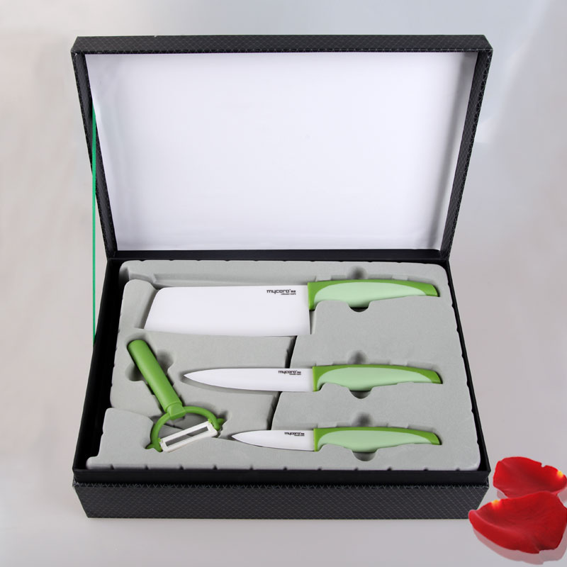 美瓷（mycera）双色系列陶瓷刀厨房套装刀具TQQ03（单位：套）  柠绿色  