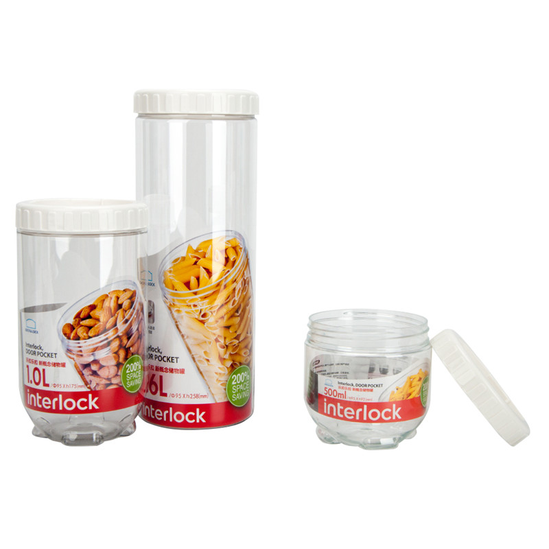 乐扣乐扣（LOCK&LOCK） 新概念储物罐 INL301S002 3个 透明色（单位：组）