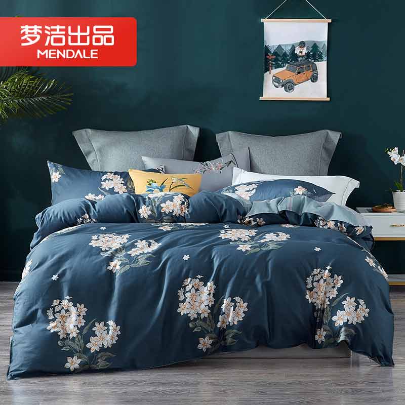 梦洁 纯棉印花四件套 沐色 200*230cm1050100792 （单位：套） 极光蓝