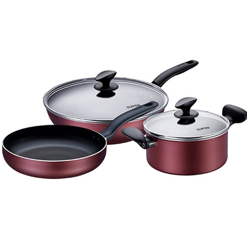 苏泊尔雅居豪华不粘三件套（30cm炒锅+24cm煎锅+20cm汤锅）T1314T（单位：套） 红色