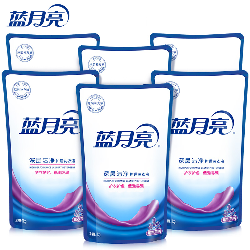 蓝月亮薰衣草深层洁净洗衣袋装1kg*6 10000939（单位：套） 图片色 1kg*6