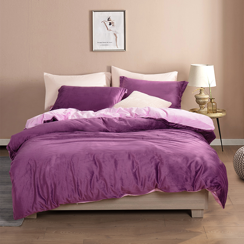 金丝莉牛奶绒套件-韵之味 紫色 1.8米  紫色