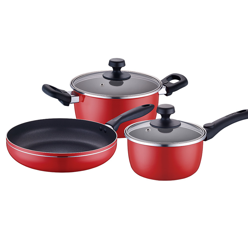 苏泊尔（SUPOR）中国红不粘组合套装（28cm煎锅+20cm汤锅+16cm奶锅）VTP1605T（单位：套） 红色