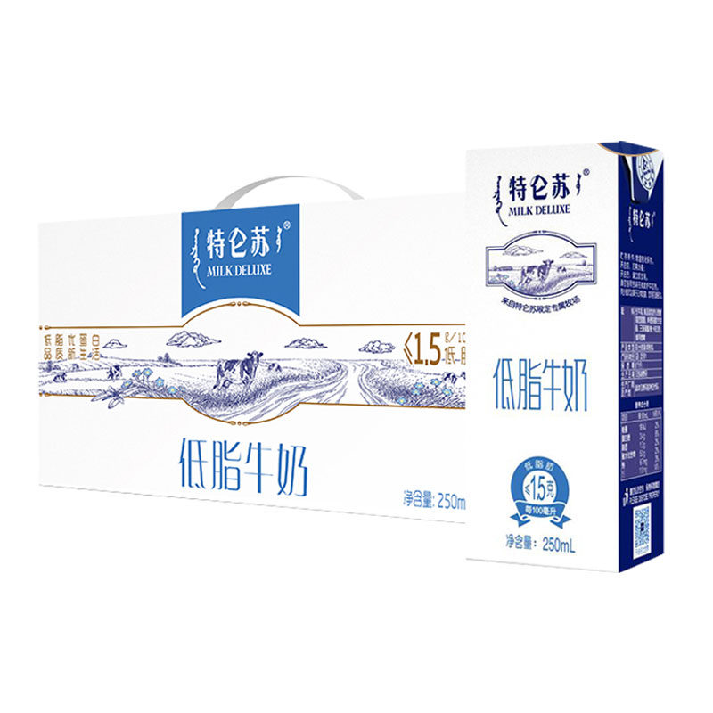 蒙牛特仑苏 低脂牛奶苗条装250ml&times;12盒（单位：箱） 白色