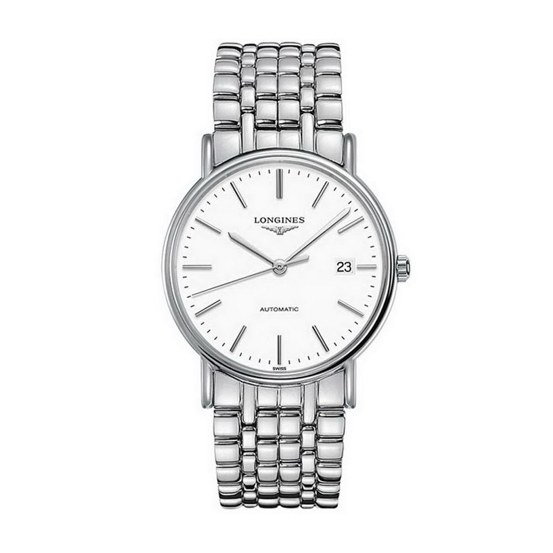 浪琴 军旗系列自动机械表钢链手表男 L4.921.4.12.6  单位：块 白色