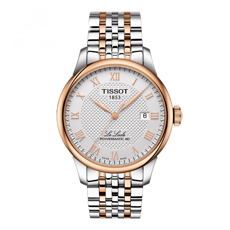 TISSOT天梭力洛克80机芯钢带机械男士手表39.3mm T006.407.22.033.00 块 金色