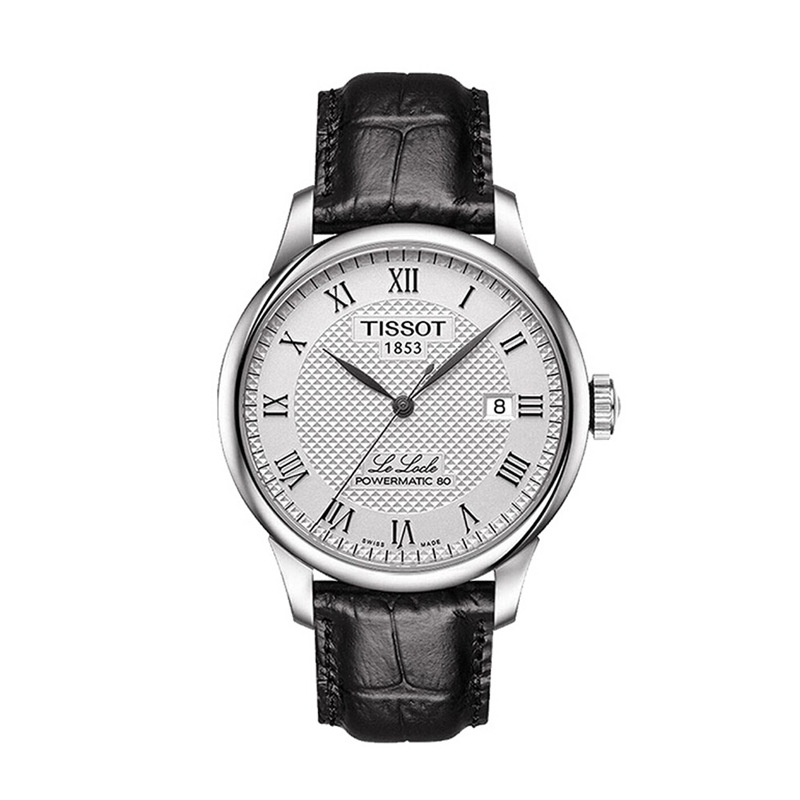 TISSOT天梭力洛克80机芯皮带机械男士手表39.3mm T006.407.16.033.00 块 白色