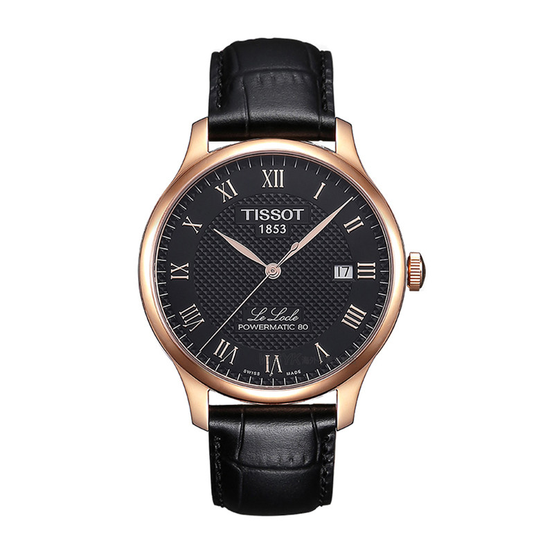 TISSOT天梭力洛克系列80机芯皮带机械男士手表39.3mm)T006.407.36.053.00 黑色