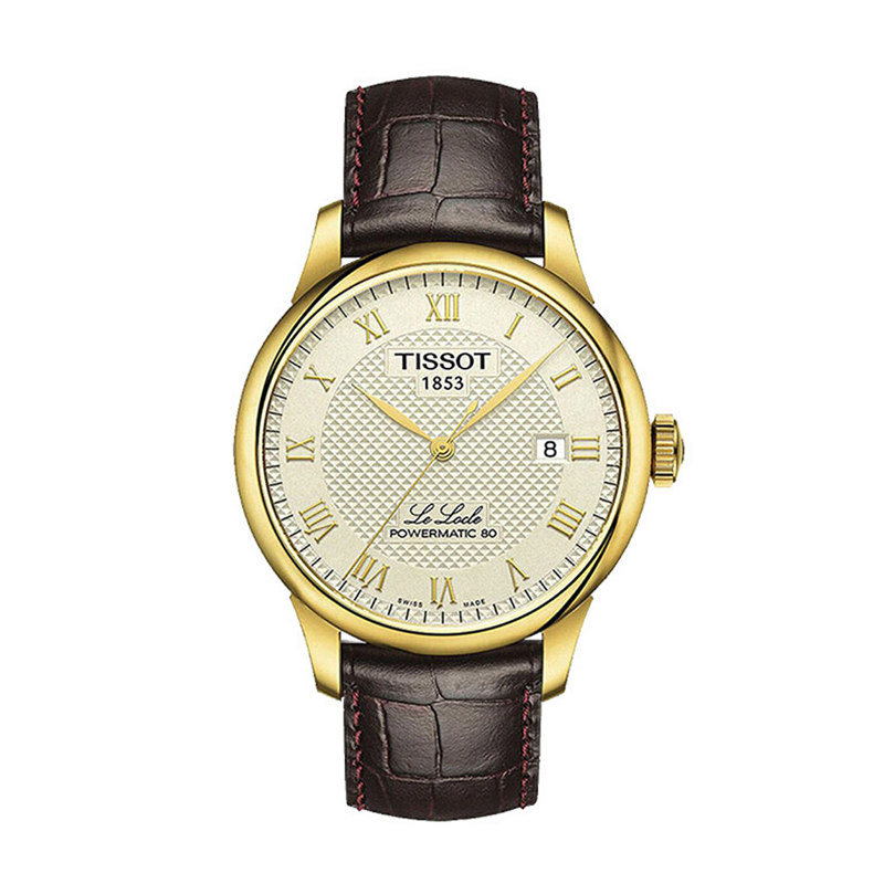 TISSOT天力洛克系列80机芯皮带机械男士手表(39.3mm)T006.407.36.263.00 白色