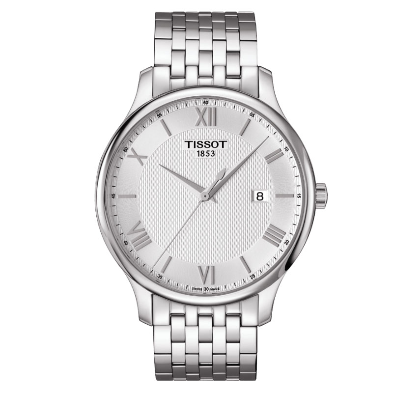 TISSOT天梭 俊雅系列石英钢带男士手表(42mm) T063.610.11.038.00（只） 白色