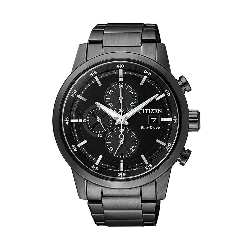 Citizen西铁城 光动能多功能黑盘钢带男表CA0615-59E（单位：个） 黑色