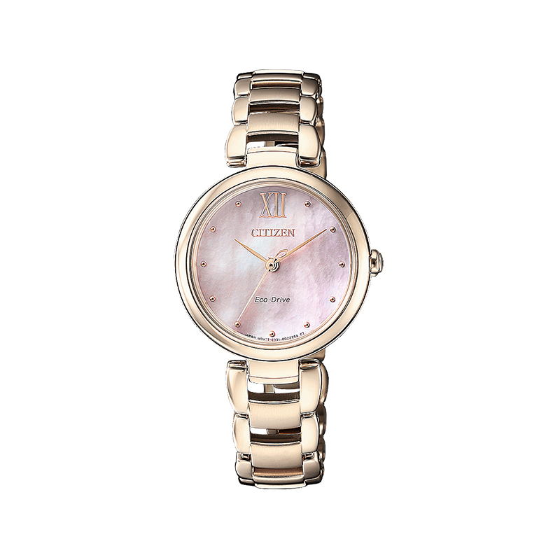 CITIZEN西铁城 花语风吟系列 光动能钢带女表 EM0533-82Y  单位：块 玫瑰金