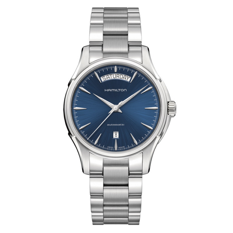 Hamilton汉米尔顿 爵士系列双历自动机械男士腕表蓝盘银带 H32505141（单位：个） 蓝色