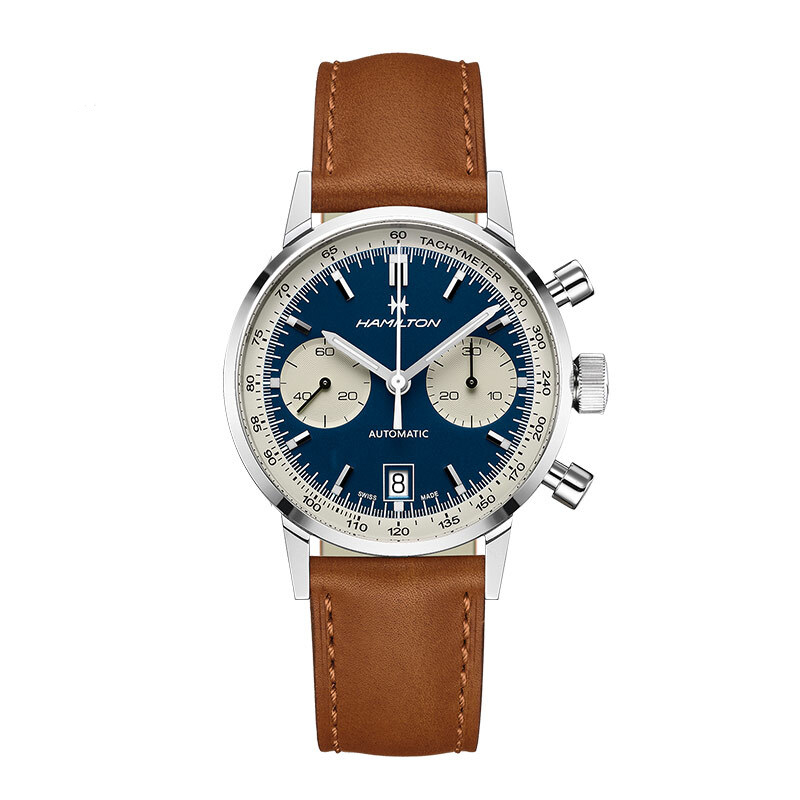 Hamilton汉米尔顿 美国经典系列臻薄自动机械计时男士腕表熊猫表 H38416541（单位：个） 蓝色