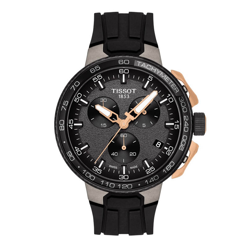 TISSOT天梭 竞速系列时尚运动石英手表黑盘硅胶男表 T111.417.37.441.07（只） 黑色