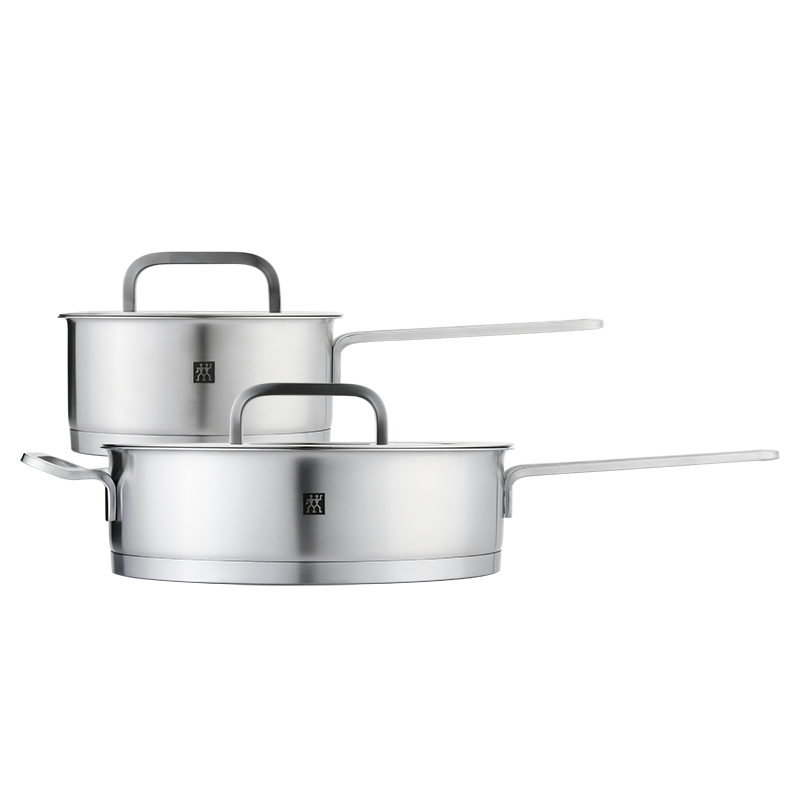 双立人（ZWILLING） Moment24cm煎炒锅+16cm单柄两件套 ZW-C129/66610-001-922 不锈钢色 不锈钢色