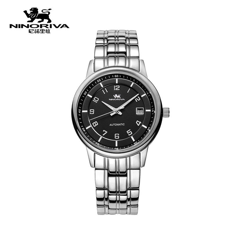尼诺里拉 NINORIVA（机械表）时尚商务钢带男表11075.611.02 黑色 黑色