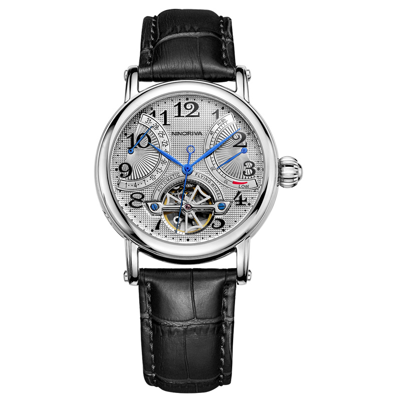 尼诺里拉 NINORIVA（机械表）商务休闲单日历全自动镂空透底机械男表11030.621.02 黑色 黑色