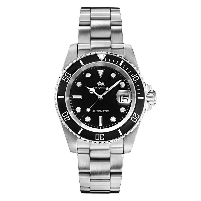 尼诺里拉 NINORIVA（机械表）人工合成蓝宝石带日历男士手表11069.611.02 黑色 黑色