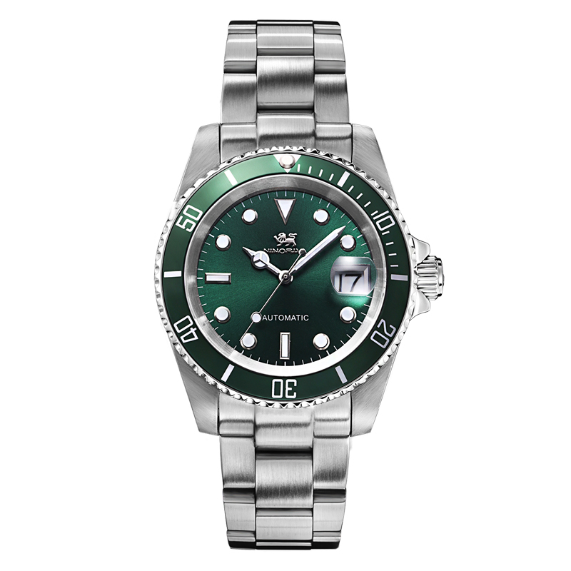 尼诺里拉 NINORIVA（机械表）人工合成蓝宝石带日历男士手表11069.611.05 绿色 绿色
