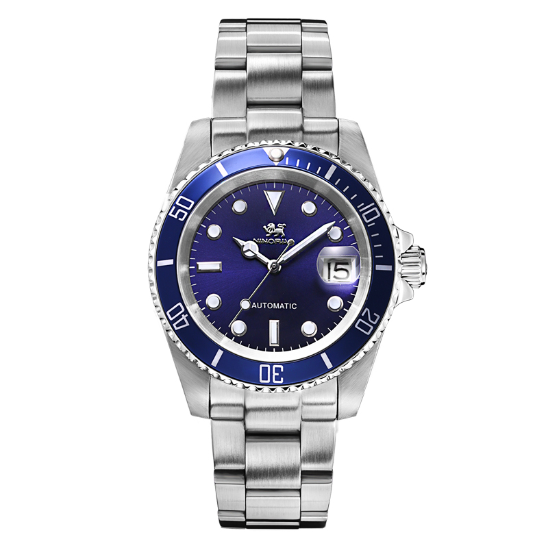 尼诺里拉 NINORIVA（机械表）人工合成蓝宝石带日历男士手表11069.611.09 蓝色 蓝色