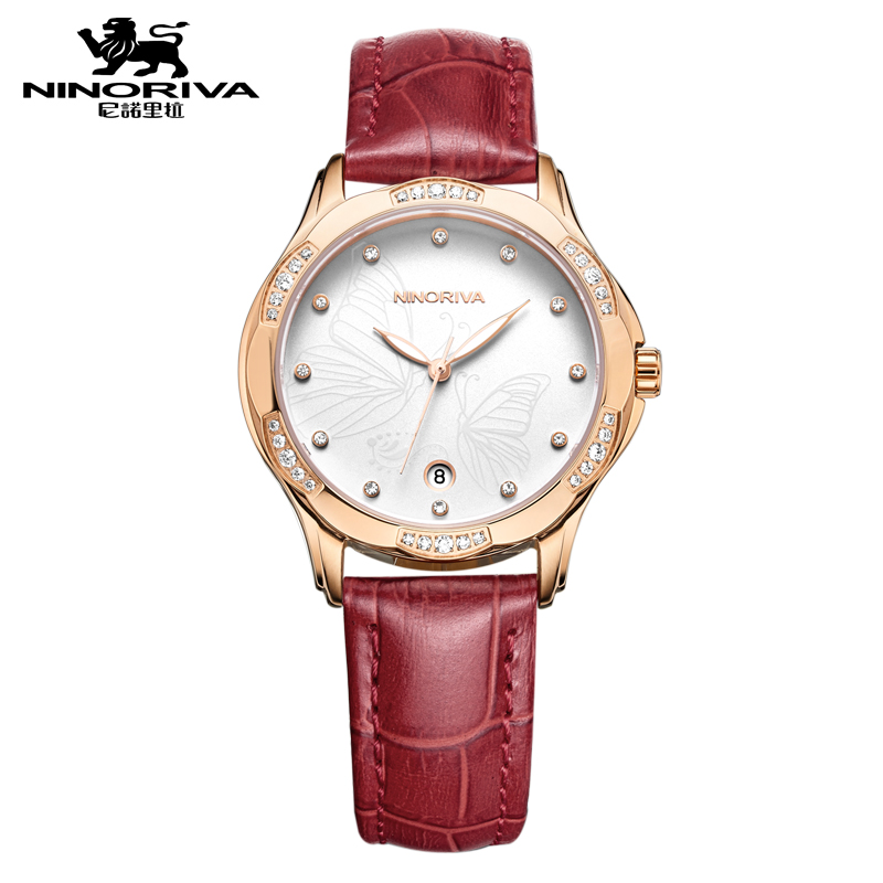 尼诺里拉 NINORIVA (石英表)时尚名媛日历百搭腕表11056.722.04 红色 红色