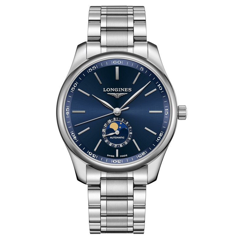 Longines浪琴 名匠系列月相自动机械钢带男士腕表(42mm) L2.919.4.92.6  块 蓝色