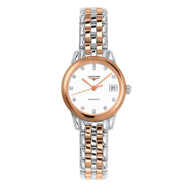 Longines浪琴 军旗系列自动机械手表钢带女表(26mm) L4.274.3.99.7（块） 白色