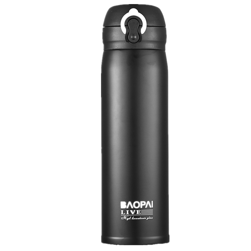 豹牌 500ml不锈钢真空保温杯 弹跳杯BP03-500-68 个 黑色