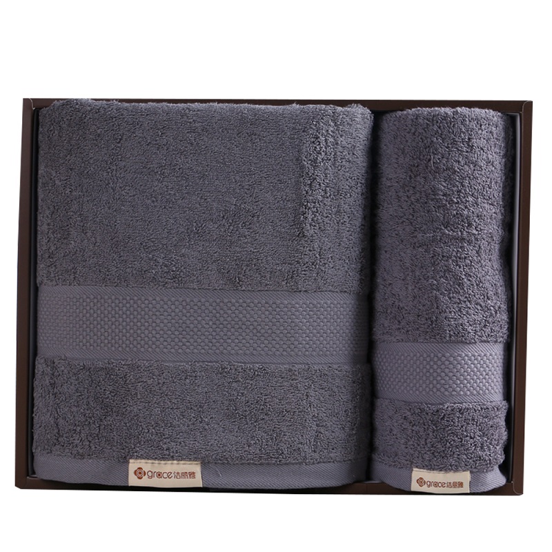 洁丽雅 雅棉6一浴巾一毛巾 礼盒 颜色混装发货  随机   白  蓝  粉  灰（随机）