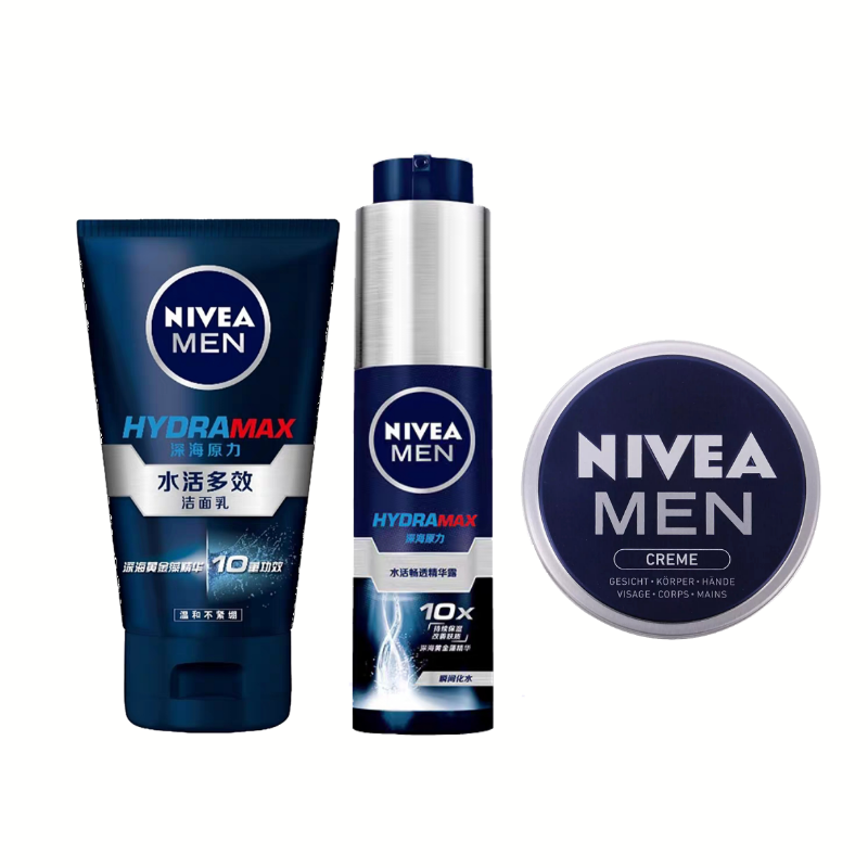 妮维雅男士水活保湿套装（妮维雅水活多效洁面乳100g+妮维雅男士水活畅透精华露50ml+妮维雅男士润肤霜75ml）  佳人粉   佳人粉