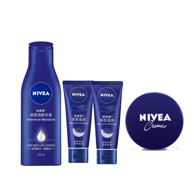 妮维雅深层润肤乳液200ml+妮维雅蓝罐润肤霜60ml+妮维雅深层手霜50ml *2  柠绿色   柠绿色